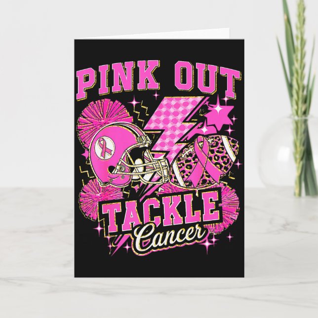 Nk Out Tackle Breast Cancer Awareness American Foo Karte (Vorderseite)