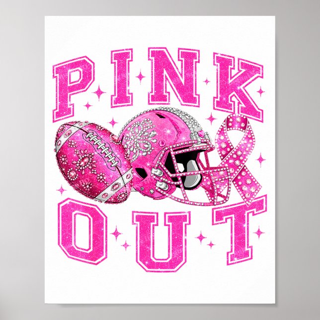 Nk Out Tackle Breast Cancer Awareness Football Nk  Poster (Vorne)