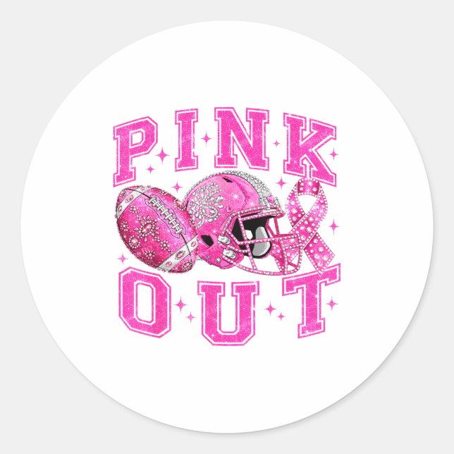 Nk Out Tackle Breast Cancer Awareness Football Nk  Runder Aufkleber (Vorderseite)