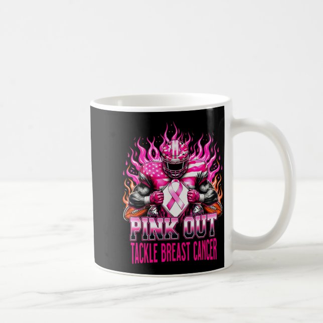 Nk Out Tackle Football Breast Cancer Awareness Men Kaffeetasse (Rechts)