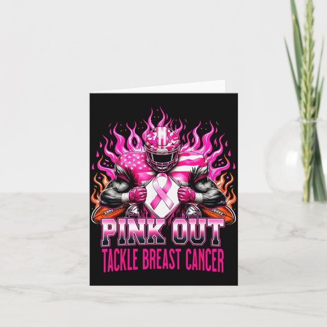 Nk Out Tackle Football Breast Cancer Awareness Men Karte (Vorderseite)