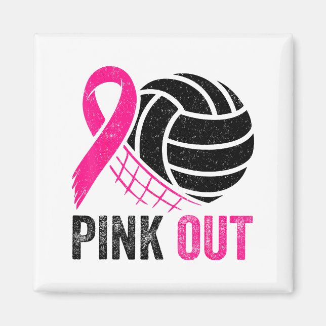 Nk Out Volleyball Breast Cancer Awareness Nk Ribbo Magnet (Vorne)