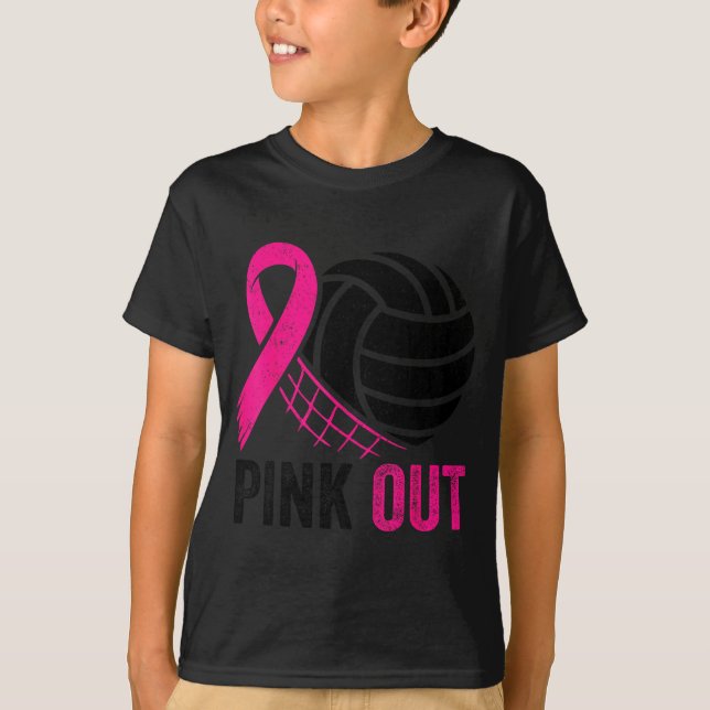 Nk Out Volleyball Breast Cancer Awareness Nk Ribbo T-Shirt (Vorderseite)