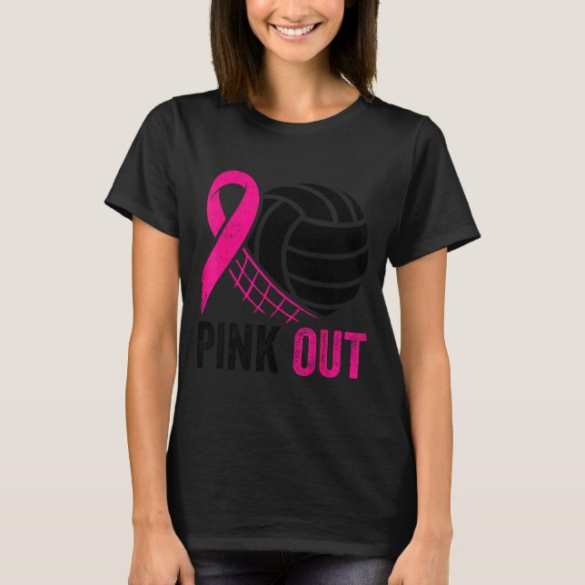 Nk Out Volleyball Breast Cancer Awareness Nk Ribbo T-Shirt (Vorderseite)