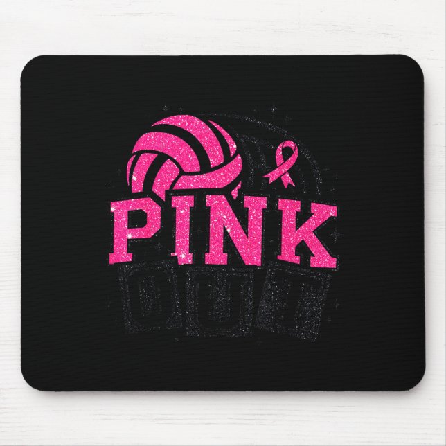Nk Out Volleyball Breast Cancer Awareness Suprt Ri Mousepad (Vorne)