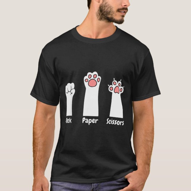 Nk Paw Prints Pet Lover Rock Paper Scissors Hand G T-Shirt (Vorderseite)