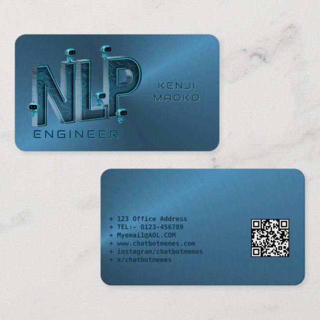 🤖 NLP Engineer Chatbot Developer Conversation AI Visitenkarte (Vorne/Hinten)
