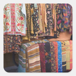 NM, New Mexico, Santa Fe, Navajo Bekleidung, Quadratischer Aufkleber