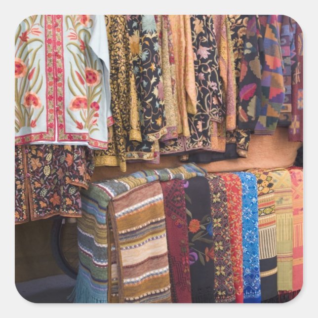 NM, New Mexico, Santa Fe, Navajo Bekleidung, Quadratischer Aufkleber (Vorderseite)