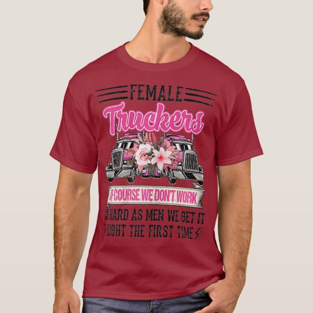 Nn Funny Female Trucker Driver Kostümtransporter T-Shirt (Vorderseite)