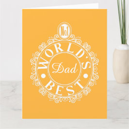 No.1 Wellds Best Vater Custom Typografy White Yell Karte