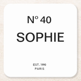 No 40 French Chic 40th Birthday Party Rechteckiger Pappuntersetzer