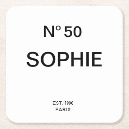 No 50 French Chic 50th Birthday Party Rechteckiger Pappuntersetzer