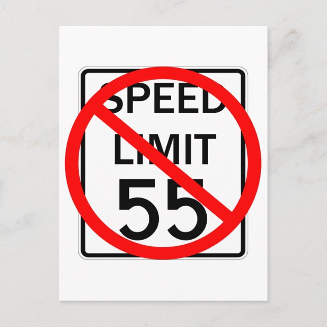 No 55 mph Speed Limit Sign Postkarte (Vorderseite)