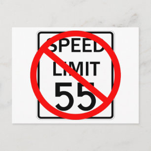No 55 mph Speed Limit Sign Postkarte