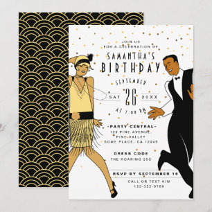 NO AGE Art Deco/Gatsby/20er Jahre Geburtstagsfeier Einladung