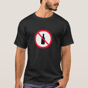 No-Alcohol-Zeichen   Dunkler T - Shirt