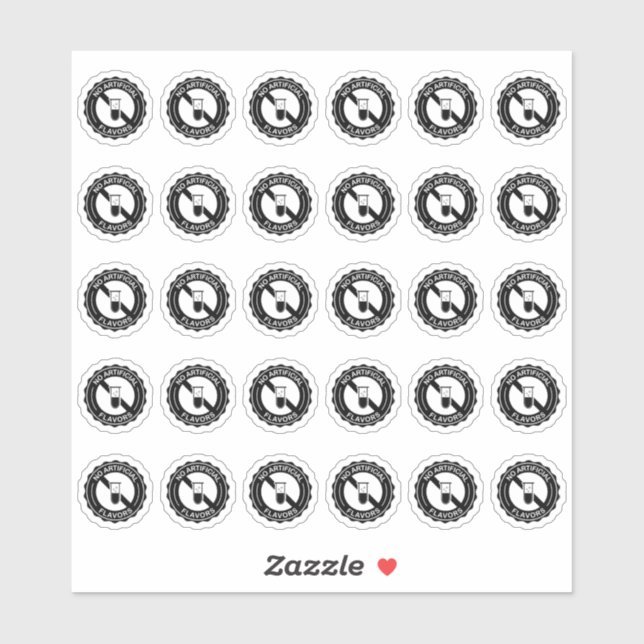 No Artificial Flavors Mini Food Packaging Label (Blatt)