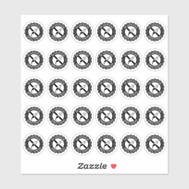 No Artificial Sweeteners Mini Food Packaging Label (Blatt)