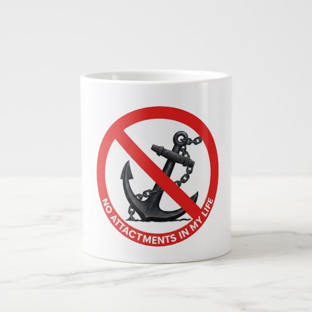 No attachments in my life Jumbo-Tasse (Vorderseite)