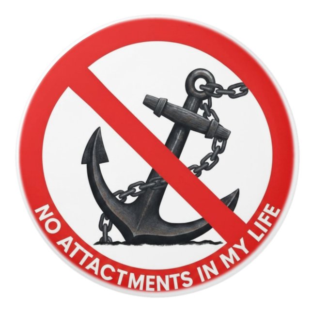 No attachments in my life keramikknauf (Vorderseite)