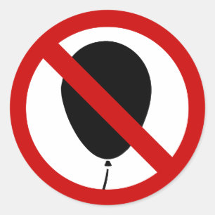 NO Balloon ⚠ thailändisches ⚠ Runder Aufkleber