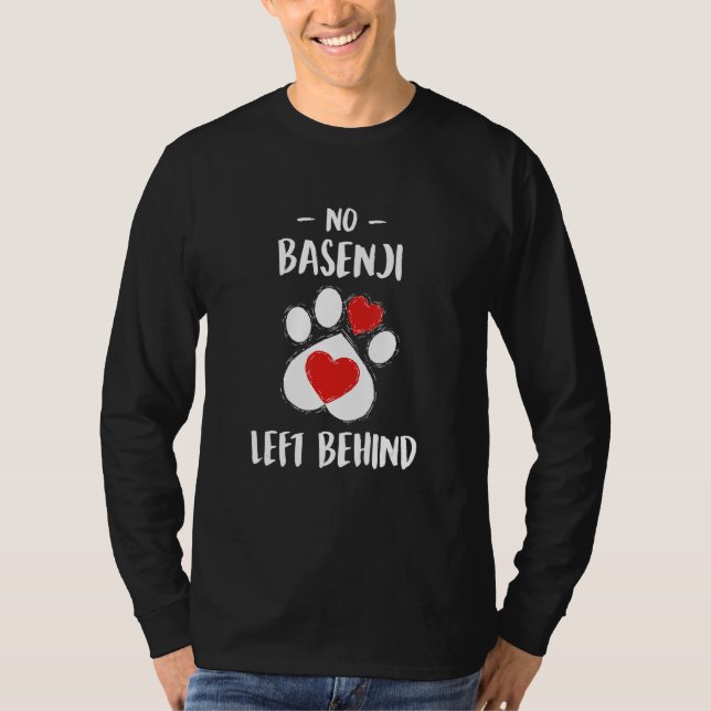 No Basenji Left Behind Dog Walker  Dog Walking Hum T-Shirt (Vorderseite)