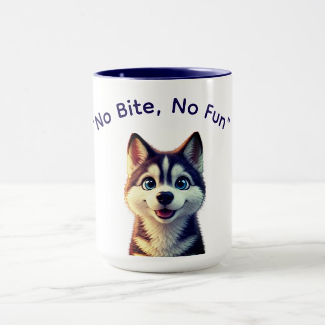 No Bite No Fun Dog Meme Mug Tasse (Zentrum)