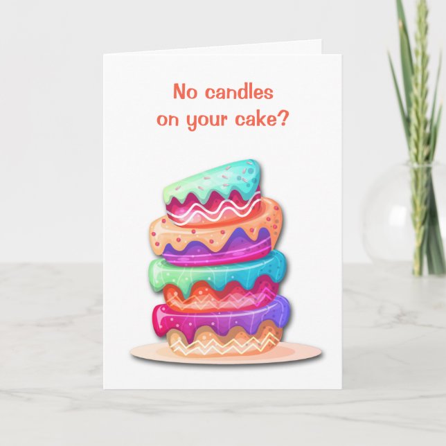 No Candles Funny Birthday Card Karte (Vorderseite)