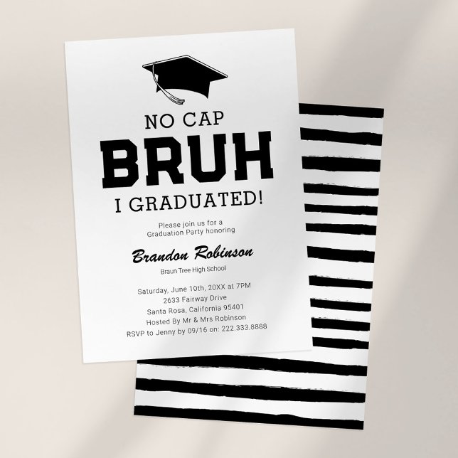 No Cap Bruh Graduation Party Einladung (Von Creator hochgeladen)