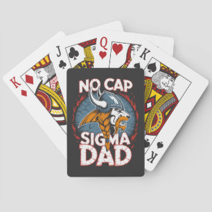 No Cap Sigma Dad Viking Grafik-T-Shirt für Väter Spielkarten
