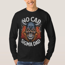 No Cap Sigma Dad Viking Skull Tee for Fathers