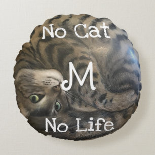No Cat No Life Rundes Kissen