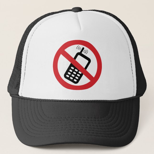 No Cell Phones Truckerkappe (Vorderseite)