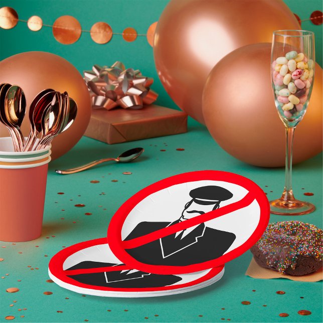 No Chauffeur Allowed Symbol Funny Warning Pappteller (Von Creator hochgeladen)