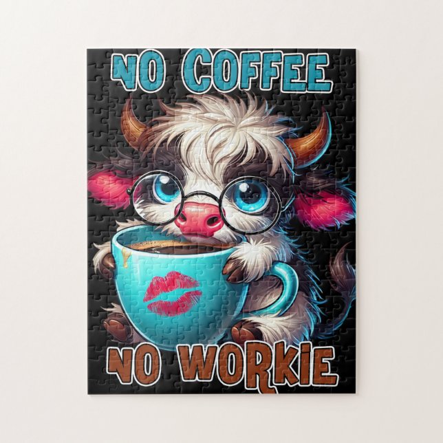 No Coffee No Workie  Puzzle (Vertikal)