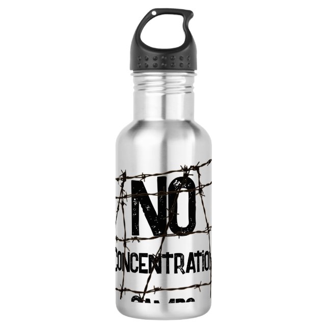 No Concentration Camps Water Bottle Edelstahlflasche (Vorderseite)
