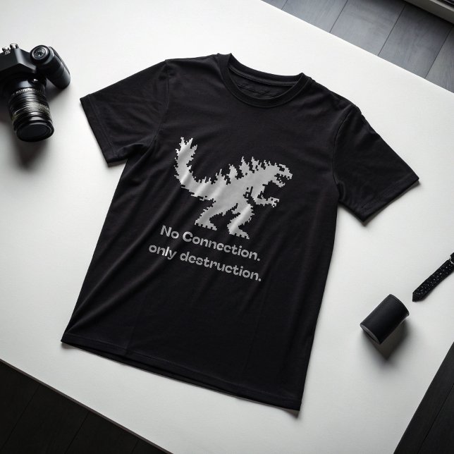 No Connection Only Destruction Pixel Dino Savage  T-Shirt (Von Creator hochgeladen)