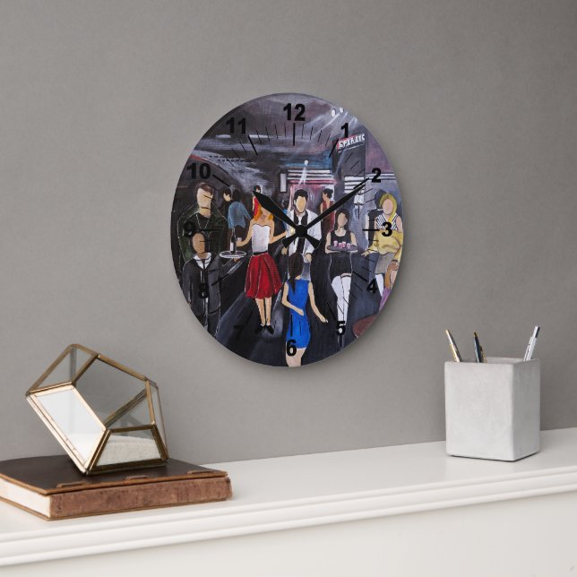 No Control Painting by Alfred Fox Große Wanduhr (Büro)