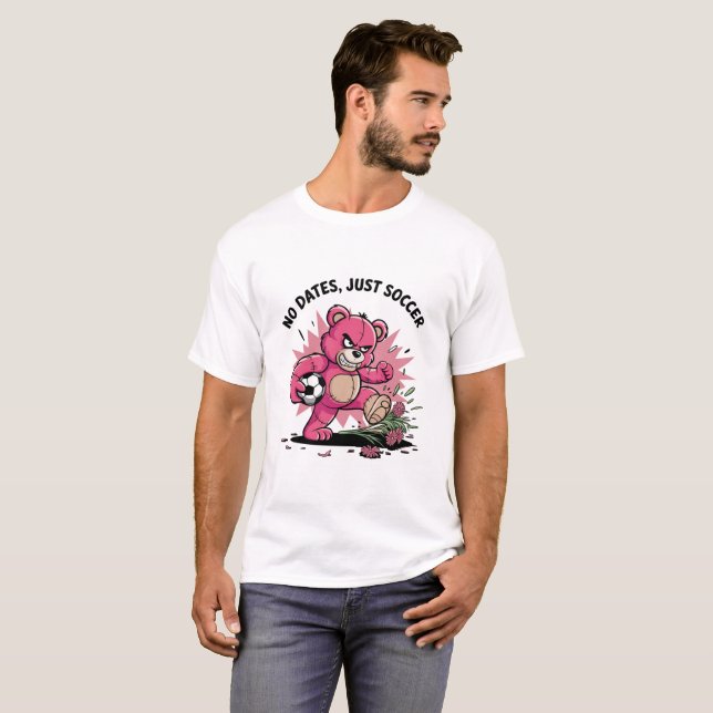 No dates, just football - anti valentine's day T-Shirt (Vorne ganz)