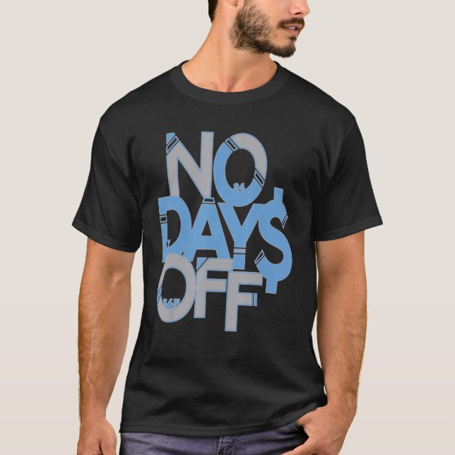 No Days Off Clothes & Gear Blue & Gray Print Motiv T-Shirt (Vorderseite)
