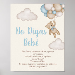 No Digas Bebé letrero para Baby Dusche Poster