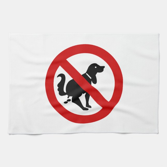 NO Dog Fouling ⚠ thailändisches ⚠ Geschirrtuch (Horizontal)