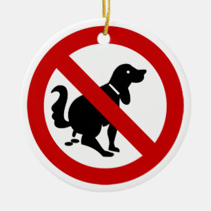 NO Dog Fouling ⚠ thailändisches ⚠ Keramik Ornament