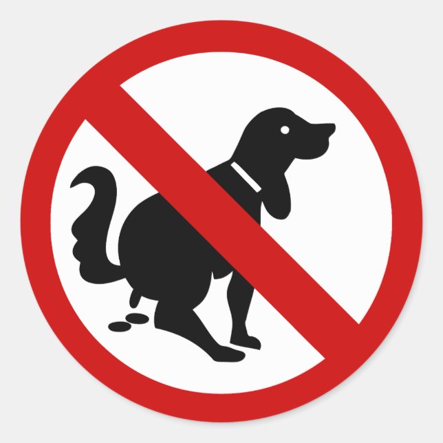 NO Dog Fouling ⚠ thailändisches ⚠ Runder Aufkleber (Vorderseite)