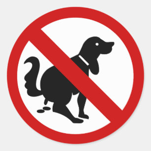 NO Dog Fouling ⚠ thailändisches ⚠ Runder Aufkleber