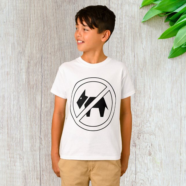No Dogs Allowed Bold Black and White Symbol T-Shirt (Von Creator hochgeladen)