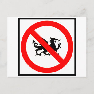 No Dragons Highway-Zeichen Postkarte