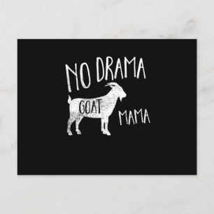 No Drama Goat Mama - Funny Goat Mama T - Shirt Ges Ankündigungspostkarte