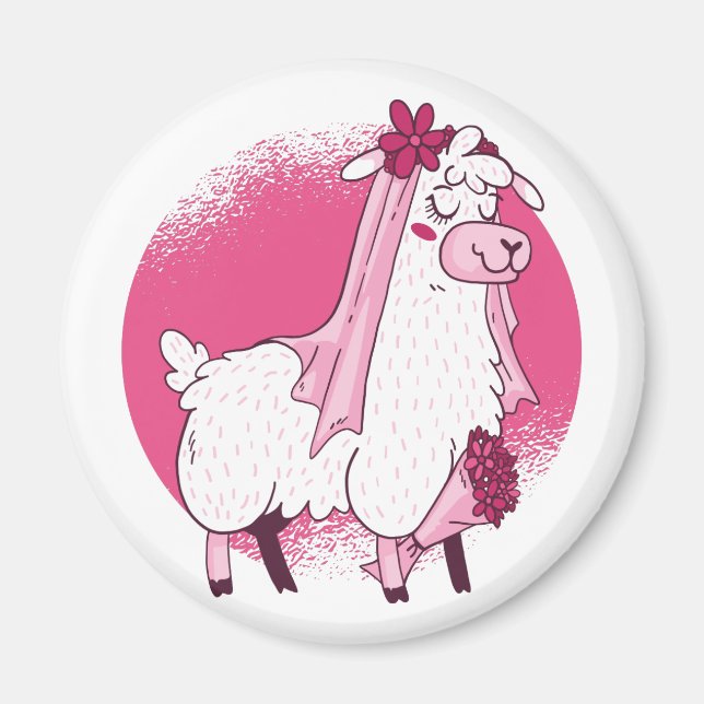 No Drama Lama BRIDE Funny Wedding Brautparty Magnet (Vorne)